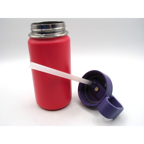 Thermoflask Pink 14oz Tumbler Water Bottle Purple Lid Straw SS Insulated DW Safe - Picture 2 of 7